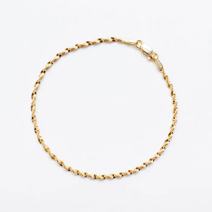 Bracelets Gold Plated Twisted Rope Bracelet Silver Lotus