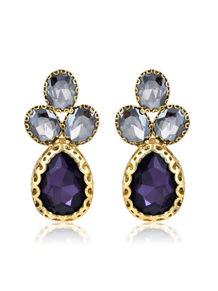 Curio Cottage Earrings Aina Ash and Deep Purple Drop Earrings Curio Cottage Earrings Aina Ash and Deep Purple Drop Earrings