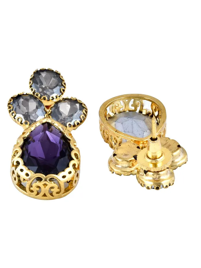Curio Cottage Earrings Aina Ash and Deep Purple Drop Earrings Curio Cottage Earrings Aina Ash and Deep Purple Drop Earrings