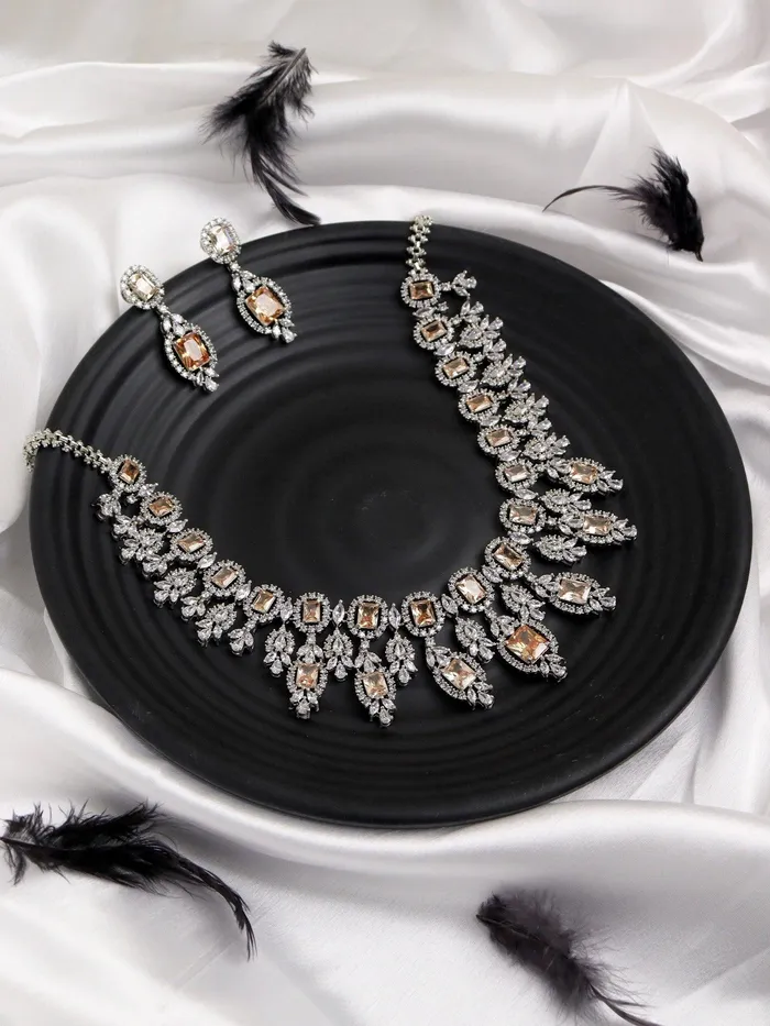 Curio Cottage Necklaces Amber Art CZ Necklace Set