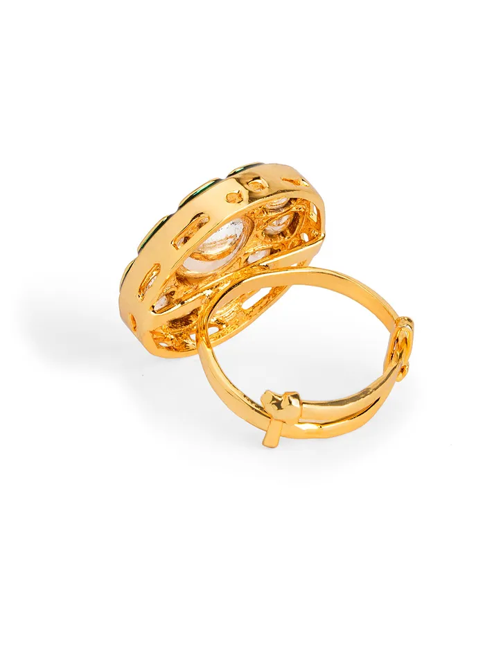 Enamel Kundan Preset Floral Ring Curio Cottage Rings