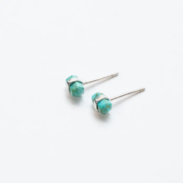 Mimi Marge Rings Silver Turquoise Wrap Studs
