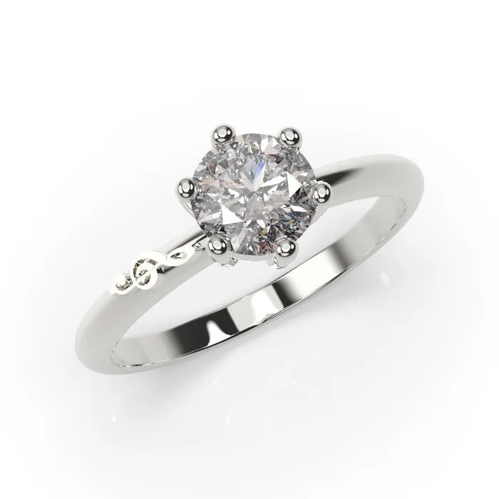 Music Note Engagement Ring Music Note Ring White MyUniqueRing Rings