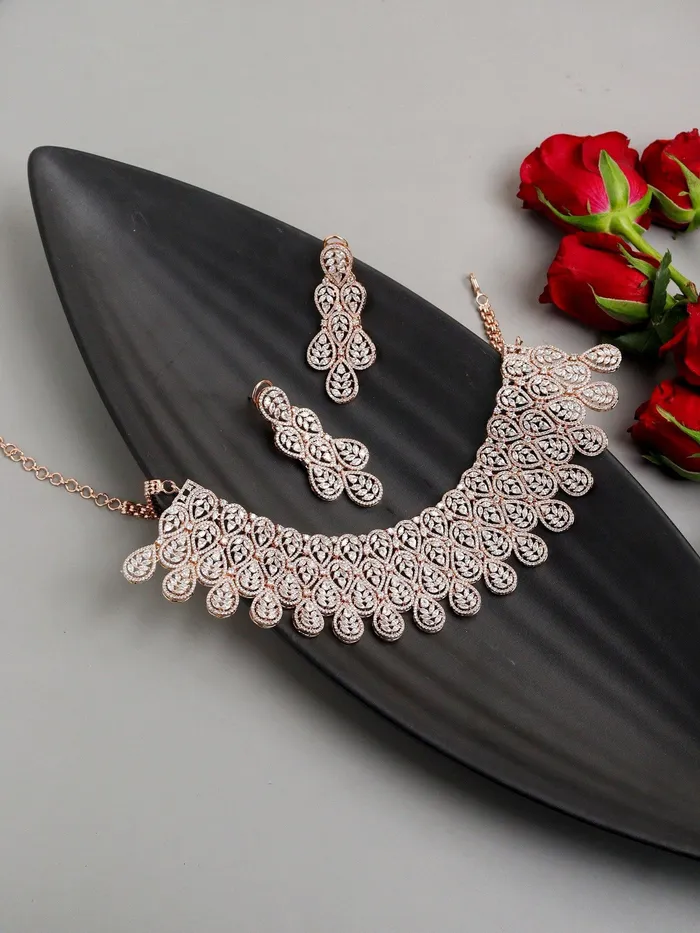 Necklaces Rose Radiant CZ Necklace Set Curio Cottage
