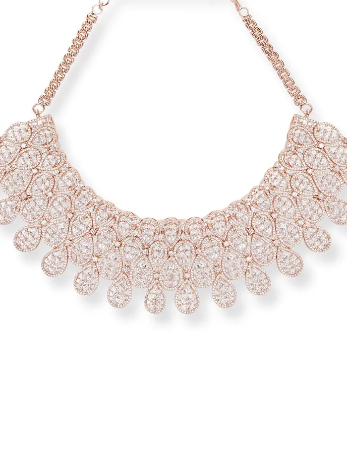 Necklaces Rose Radiant CZ Necklace Set Curio Cottage