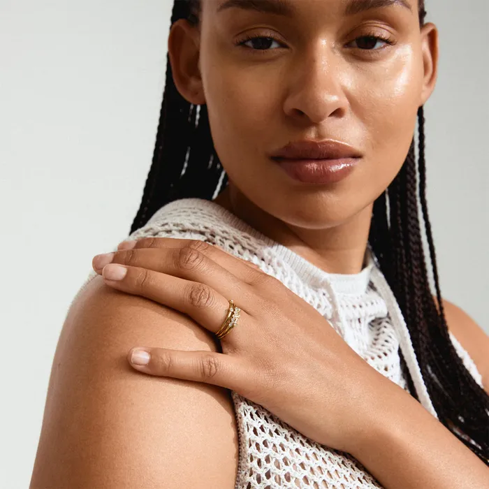 Pilgrim Rings Sloan Gold Plated Ring Set