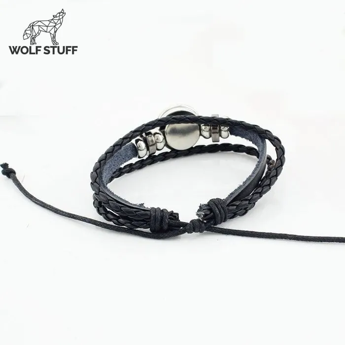 Purple Leather Wolf Bracelet Wolf Stuff Bracelets