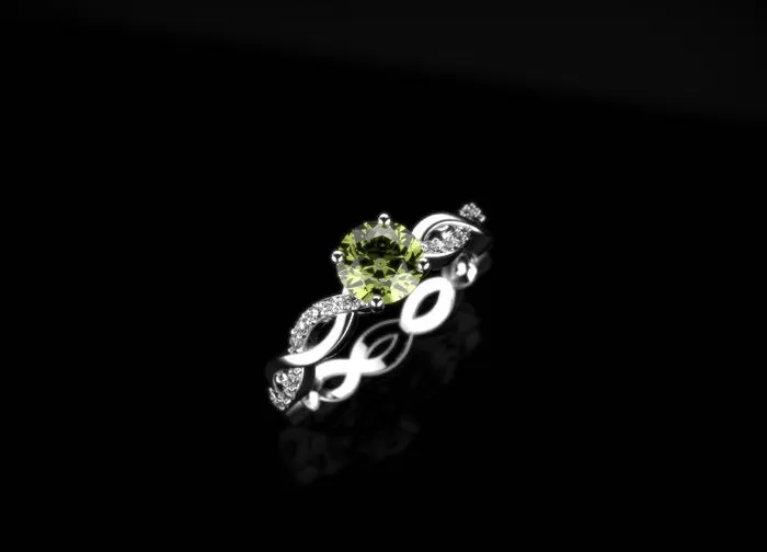 Rings FL LLC White Gold Peridot Ring White Gold Peridot Engagement Ring Peridot Engagement Ring Gemstone Ring Peridot Ring Peridot August Birthstone Ring