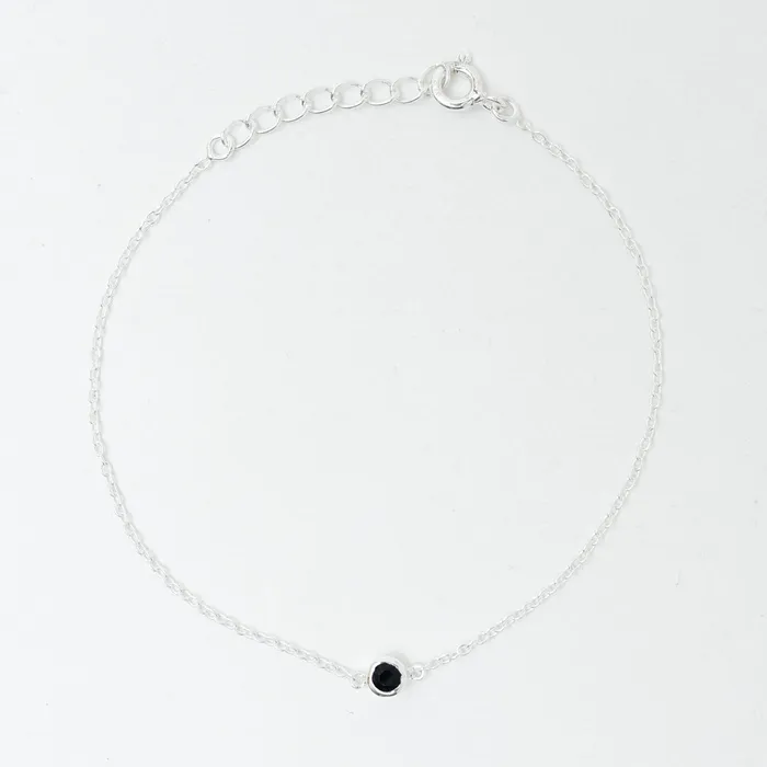 Silver Lotus Bracelets Silver Onyx Solitaire Bracelet