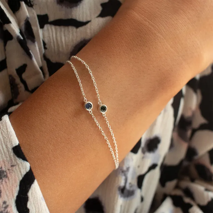 Silver Lotus Bracelets Silver Onyx Solitaire Bracelet
