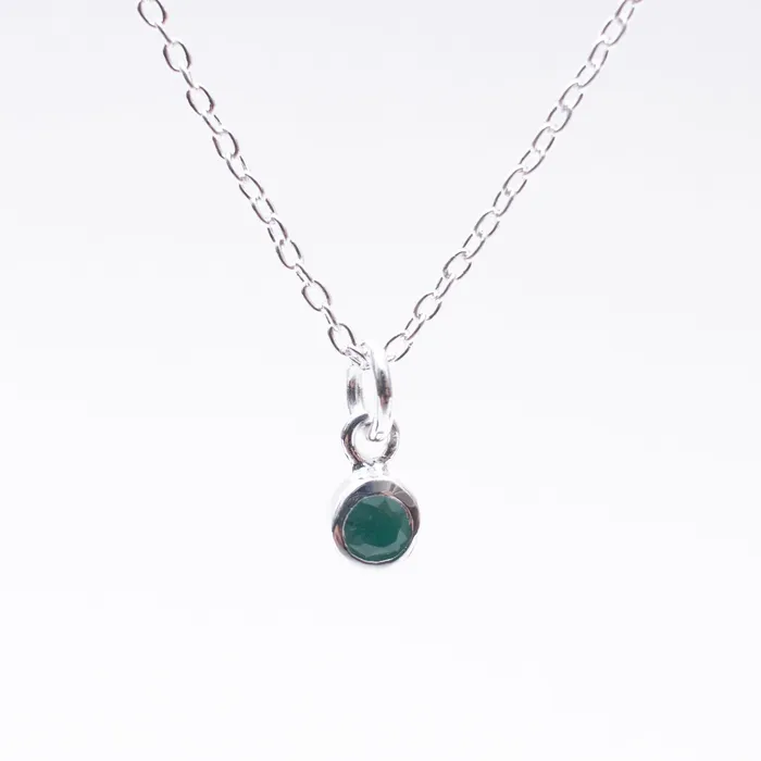 Silver Lotus Necklaces Silver Raw Emerald Solitaire Necklace