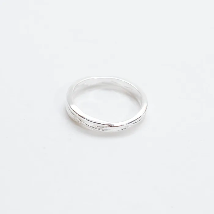 Silver Lotus Rings Silver Three Band Twist Ring