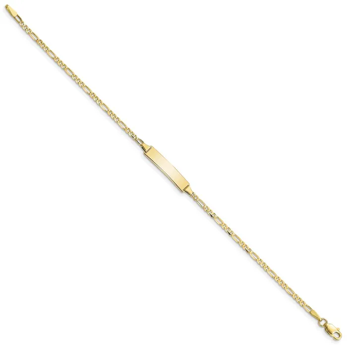 10k Figaro Link ID BraceletWBC10FIG060ID8 WB Choice Jewelry Bracelets