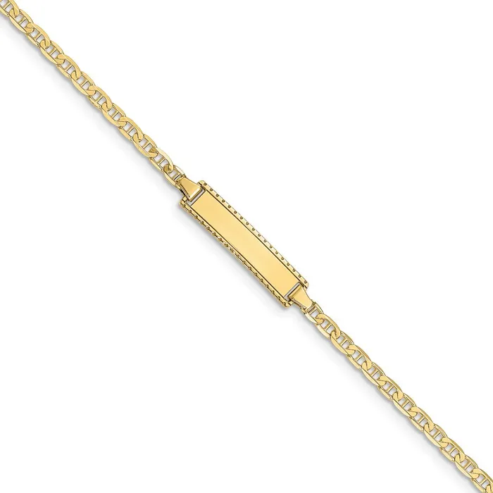 10k Flat Anchor Link ID BraceletWBC10DCID866 WB Choice Jewelry Bracelets