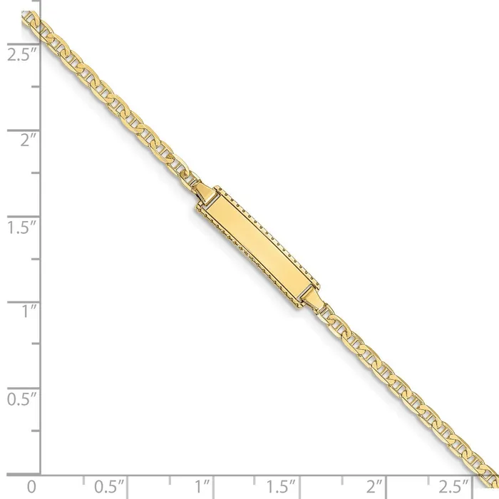 10k Flat Anchor Link ID BraceletWBC10DCID866 WB Choice Jewelry Bracelets
