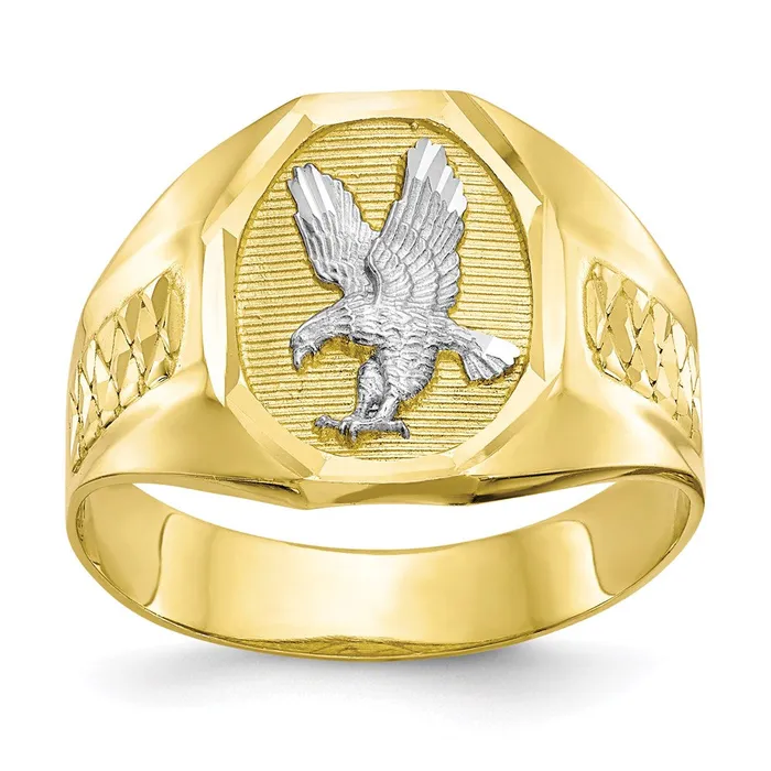 10k Rhodium Mens Eagle RingWBC10C1301 WB Choice Jewelry Rings