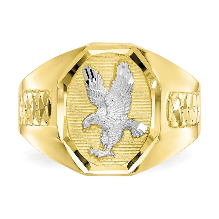 10k Rhodium Mens Eagle RingWBC10C1301 WB Choice Jewelry Rings