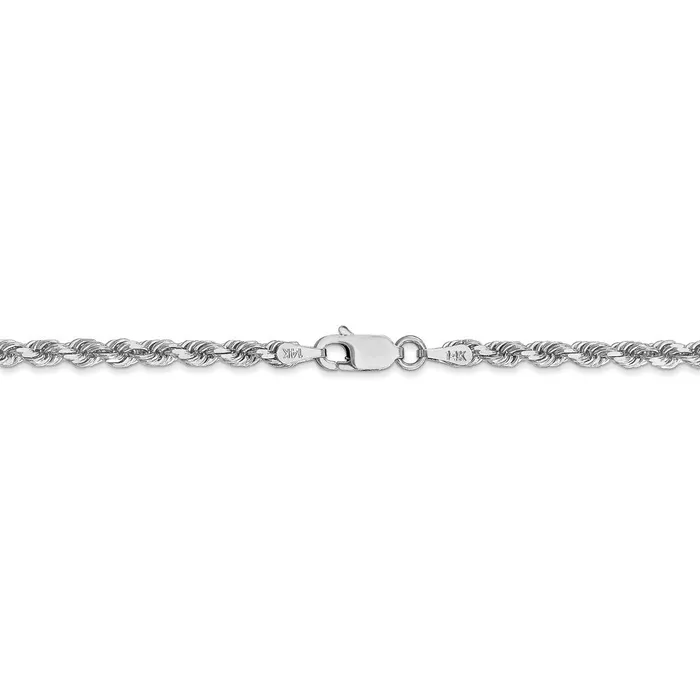 10k White Gold 3mm Diamondcut Rope ChainWBC10K023W8 WB Choice Jewelry Rings