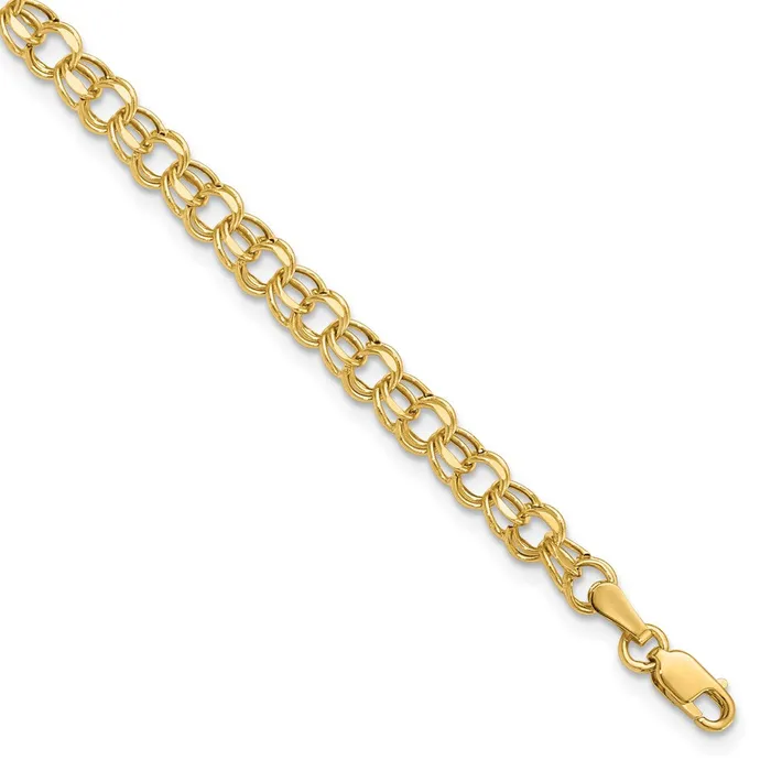 14k 8in 45mm Hollow Double Link Charm BraceletWBCDOH218 WB Choice Jewelry Bracelets 14k 8in 45mm Hollow Double Link Charm BraceletWBCDOH218 WB Choice Jewelry Bracelets