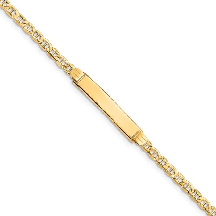 14k Semisolid Anchor Link ID BraceletWBCDCID1058 WB Choice Jewelry Bracelets