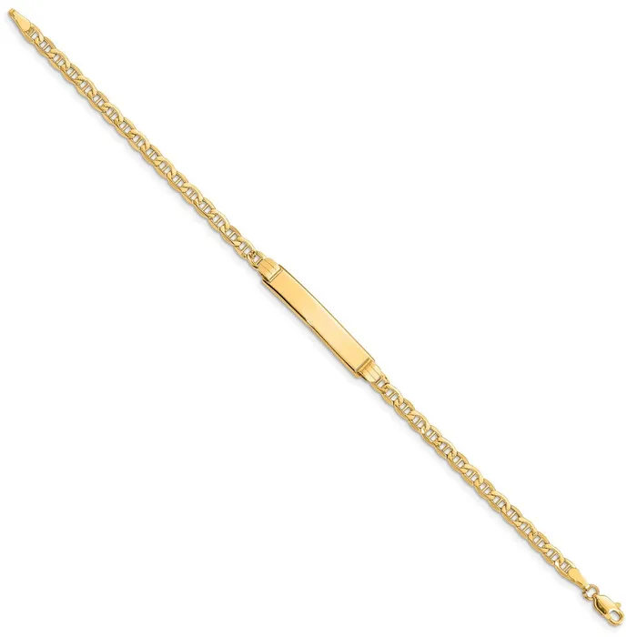 14k Semisolid Anchor Link ID BraceletWBCDCID1058 WB Choice Jewelry Bracelets