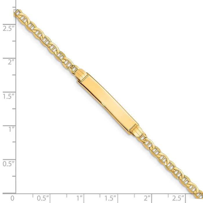 14k Semisolid Anchor Link ID BraceletWBCDCID1058 WB Choice Jewelry Bracelets
