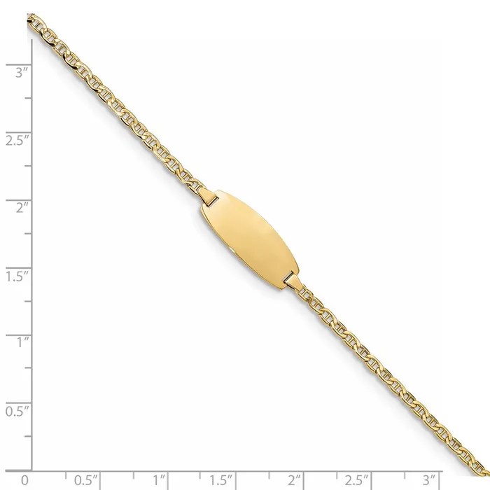 14k SemiSolid Oval Anchor ID BraceletWBCDCID1456 WB Choice Jewelry Bracelets