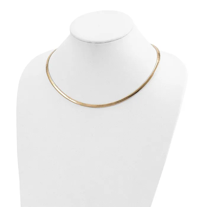14k Twotone Lt Reversible 4mm Omega wextender NecklaceWBCROML418 WB Choice Jewelry Necklaces 14k Twotone Lt Reversible 4mm Omega wextender NecklaceWBCROML418 WB Choice Jewelry Necklaces