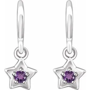 14K White 3 mm Round February Youth Star Birthstone Earrings653420605PSTWBC WB Choice Jewelry Earrings