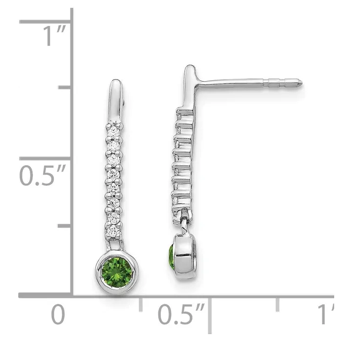 14k White Gold GreenWhite Diamond EarringsWBCEM5577GD033WA WB Choice Jewelry Earrings