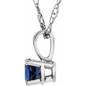 14K Yellow 3 mm Round Blue Sapphire Youth Birthstone 14 Necklace2839370070PSTWBC WB Choice Jewelry Necklaces