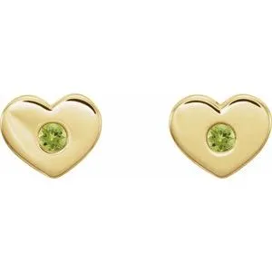 14K Yellow Peridot Heart Earrings 86336650PSTWBC WB Choice Jewelry Earrings