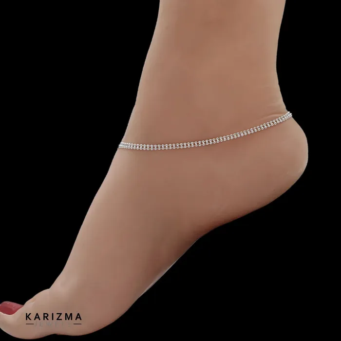 925 Sterling Silver Daily wear girlish Anklets Ankle Bracelet 103 Karizma Jewels Bracelets