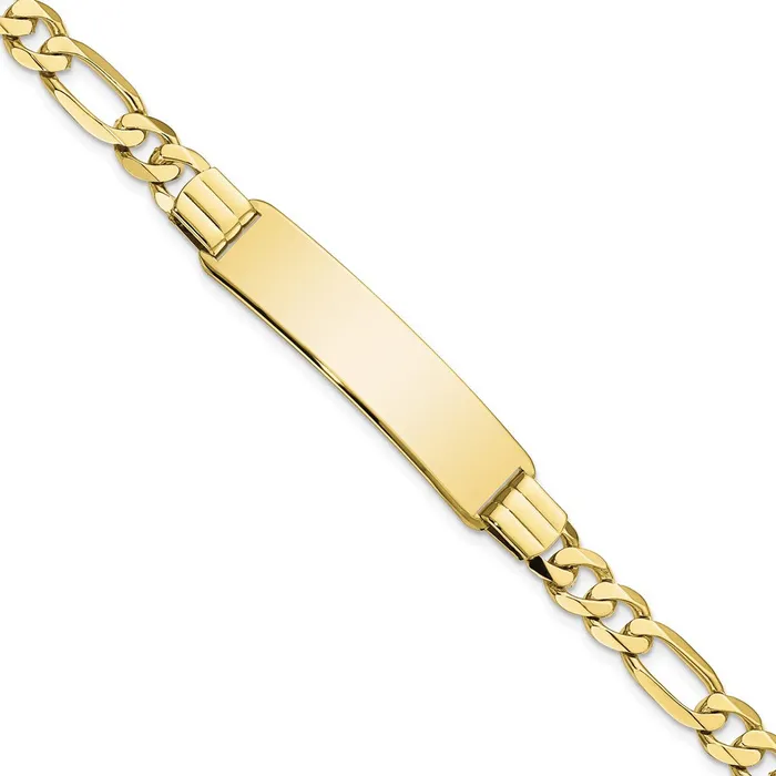 Bracelets 10k Figaro Link ID BraceletWBC10LID818 WB Choice Jewelry