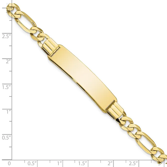 Bracelets 10k Figaro Link ID BraceletWBC10LID818 WB Choice Jewelry