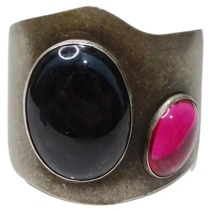 Bracelets Vintage by Misty Audrey Schenk Silver Gemstone Cuff Bracelet