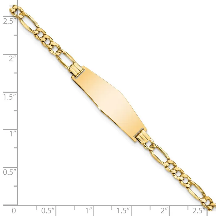 Bracelets WB Choice Jewelry 14k Semisolid Soft Diamond Shape Figaro Link ID BraceletWBCDCID108C7
