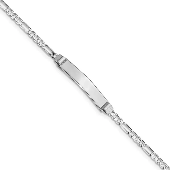 Bracelets WB Choice Jewelry 14k WG Figaro Link ID BraceletWBCFG80IDW8