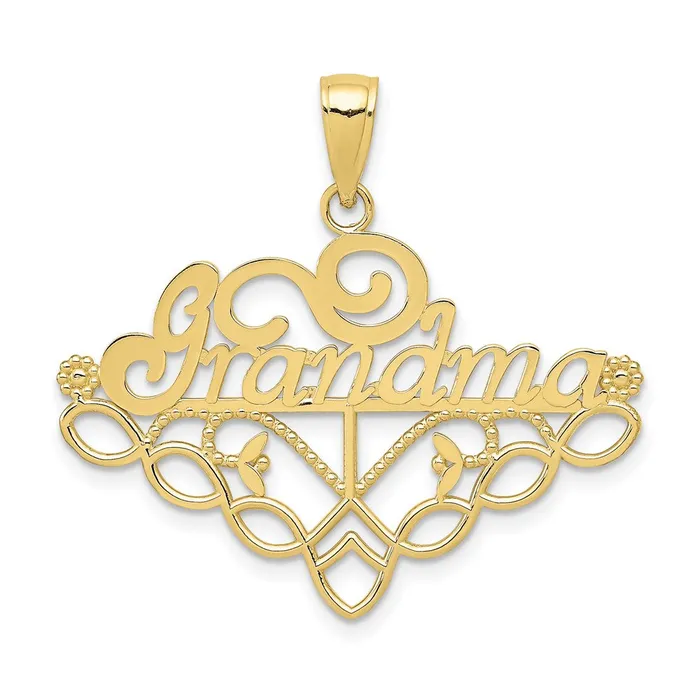 Charm Necklaces WB Choice Jewelry 10K GRANDMA Birthstone Charm Holder PendantWBC10K4723 Charm Necklaces WB Choice Jewelry 10K GRANDMA Birthstone Charm Holder PendantWBC10K4723