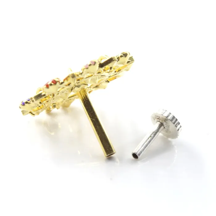 Cute Statement Real Sterling Silver Multi CZ Women Nose Stud Push Pin Karizma Jewels Earrings