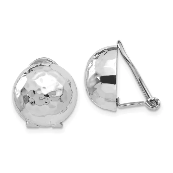 Earrings 14k White Gold 12mm Hammered Nonpierced EarringsWBCH894 WB Choice Jewelry Earrings 14k White Gold 12mm Hammered Nonpierced EarringsWBCH894 WB Choice Jewelry