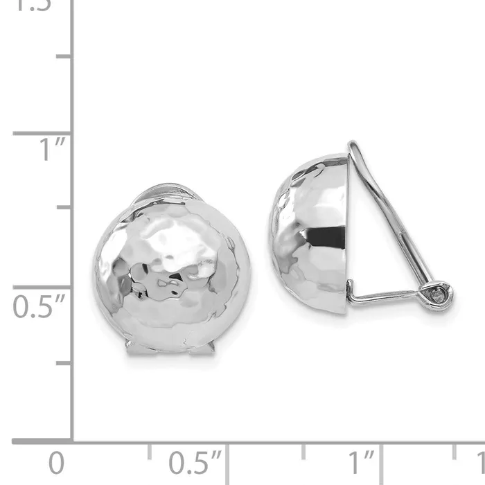 Earrings 14k White Gold 12mm Hammered Nonpierced EarringsWBCH894 WB Choice Jewelry