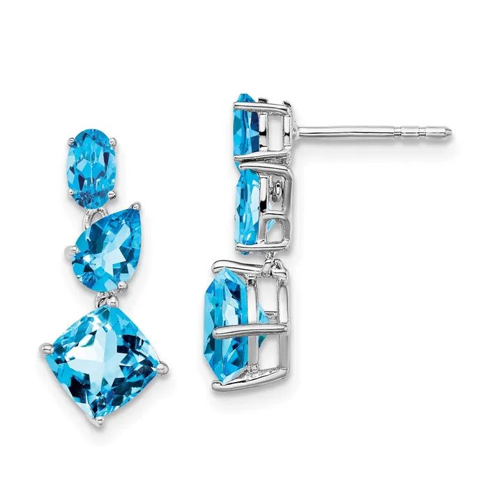 Earrings 14k White Gold Blue Topaz Dangle EarringsWBCEM7457BTW WB Choice Jewelry Earrings 14k White Gold Blue Topaz Dangle EarringsWBCEM7457BTW WB Choice Jewelry