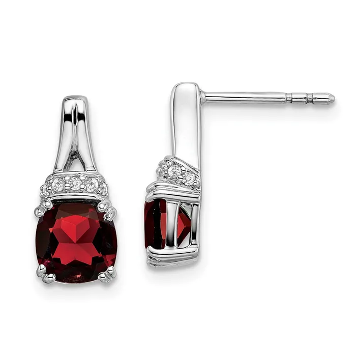 Earrings 14k White Gold Garnet and Diamond EarringsWBCEM7074GA007WA WB Choice Jewelry Earrings 14k White Gold Garnet and Diamond EarringsWBCEM7074GA007WA WB Choice Jewelry