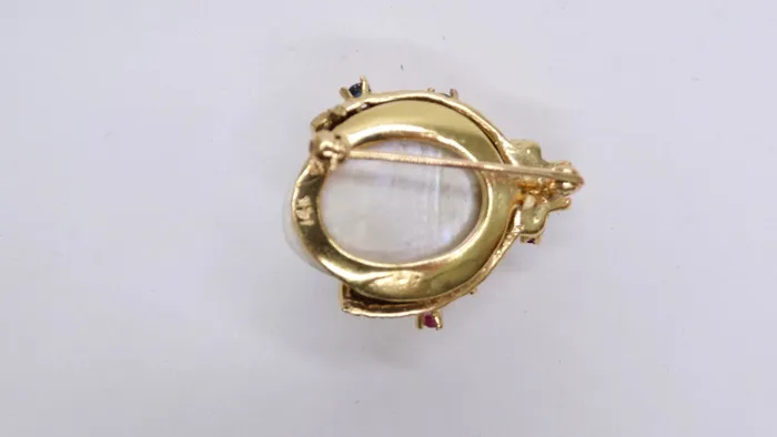 Earrings Vintage by Misty Pearl and 14k Gold Ladybug Broach