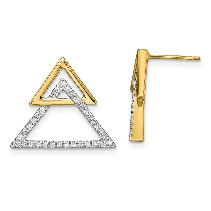 Earrings WB Choice Jewelry 14k Polished Double Triangle Diamond Post EarringsWBCEM6835033YA Earrings WB Choice Jewelry 14k Polished Double Triangle Diamond Post EarringsWBCEM6835033YA