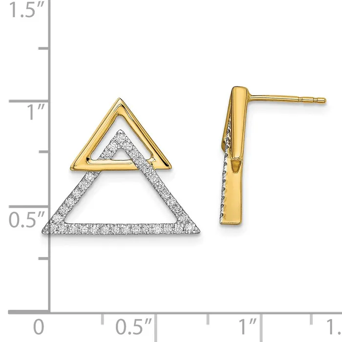 Earrings WB Choice Jewelry 14k Polished Double Triangle Diamond Post EarringsWBCEM6835033YA