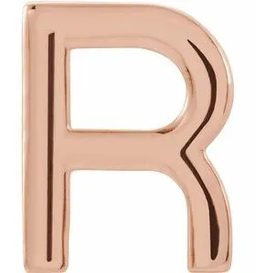 Earrings WB Choice Jewelry 14K Rose Single Initial R Earring86800205PSTWBC Earrings WB Choice Jewelry 14K Rose Single Initial R Earring86800205PSTWBC