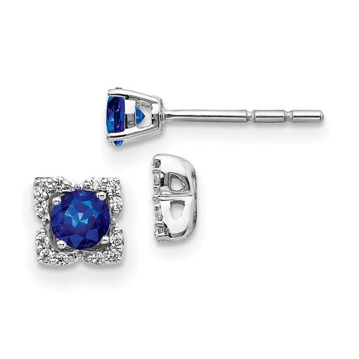 Earrings WB Choice Jewelry 14k White Gold Diamond and Sapphire Stud wJacket EarringsWBCEM4022SA010WA Earrings WB Choice Jewelry 14k White Gold Diamond and Sapphire Stud wJacket EarringsWBCEM4022SA010WA