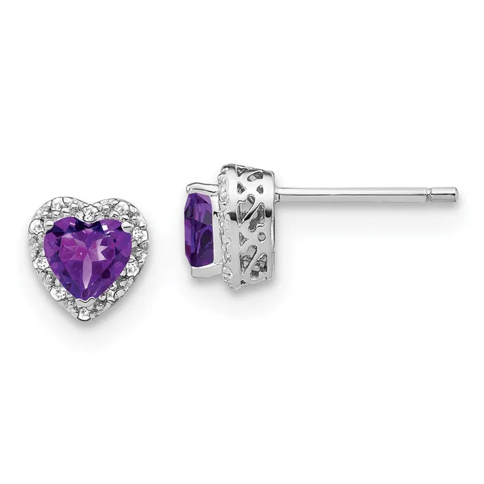 Earrings WB Choice Jewelry Sterling Silver Amethyst and Diamond EarringsWBCEM7400AM010SSA Earrings WB Choice Jewelry Sterling Silver Amethyst and Diamond EarringsWBCEM7400AM010SSA